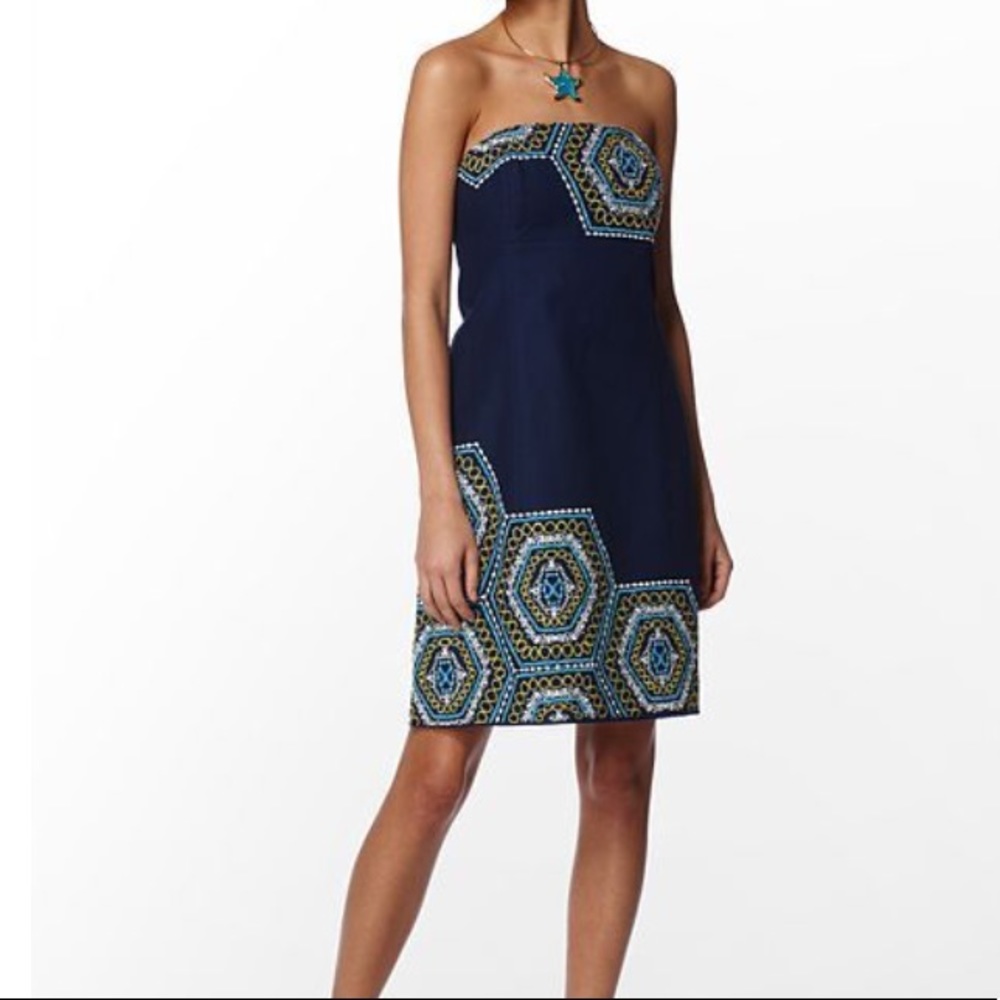 NWT Navy Embroidered Lilly Pulitzer Shift